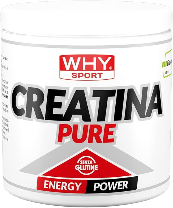 WHY SPORT CREATINA PURE - Creatina Monoidrato - Pre Workout - Integratore Alimentare a Base di Creatina Monoidrato Creapure - 300 g