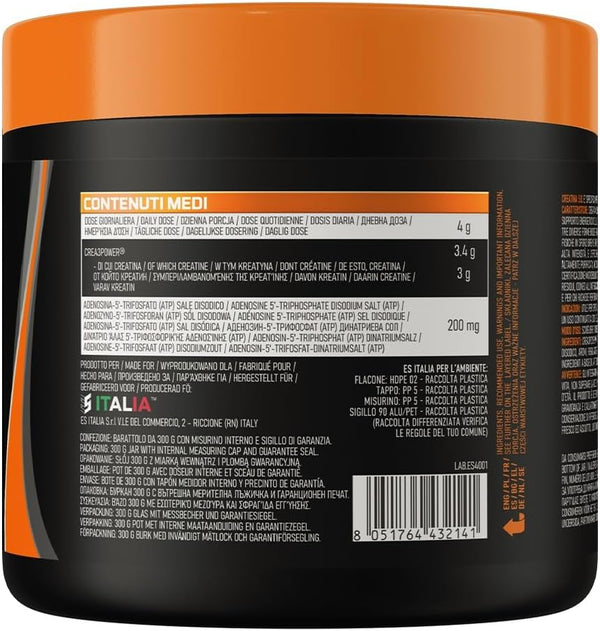 EthicSport - Creatina 5.0 - Barattolo da 300 g - Integratore innovativo di creatina con Crea3Power® e ATP, ideale per atleti che cercano performance avanzate.
