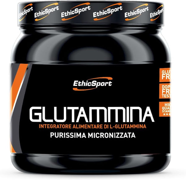 EthicSport - Glutammina - Barattolo da 300 g - Integratore alimentare di L-Glutammina