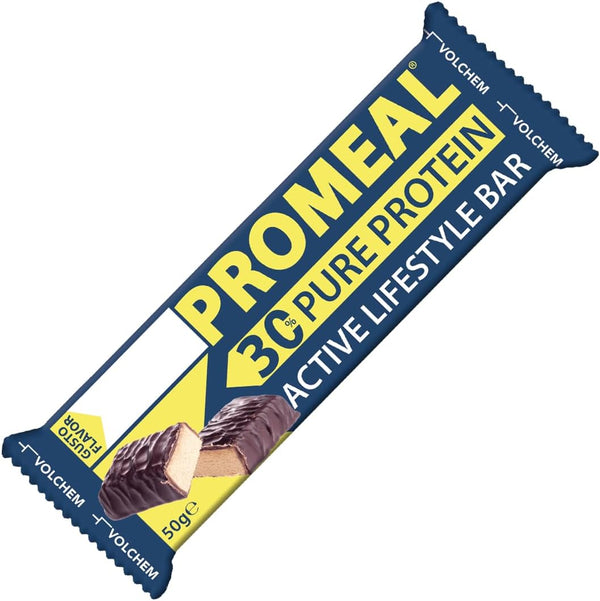 Volchem Promeal Zone 40-30-30, Barretta Proteico-Energetica con Ripartizione di Carboidrati-Proteine-Grassi (40-30-30), Senza Grassi Idrogenati, Scatola da 24 Barrette, Gusto Nocciola, 1200 g