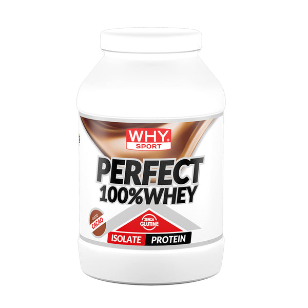 WHY SPORT PERFECT 100% WHEY - Proteine Whey - Proteine Isolate - Proteine in Polvere con Aminoacidi Essenziali per la Massa Muscolare - Gusto Cacao - 900 gr