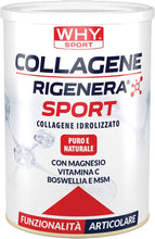 WHY SPORT COLLAGENE RIGENERA SPORT - Collagene Idrolizzato Puro e Naturale - Con Magnesio, Vitamina C, Boswellia e MSM - Integratori Alimentari - Integratore Articolare - Gusto Neutro - 336 gr