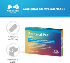 NBF Lanes | Reuteral Pet Cane, 30 Capsule, Probiotico a base di fermenti lattici vivi per la stabilizzazione della Flora intestinale nei Cani