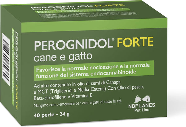 Perognidol FORTE Cane e Gatto, 40 perle, Favorisce la Normale Nocicezione e la Normale Funzione del Sistema Endocannabinoide