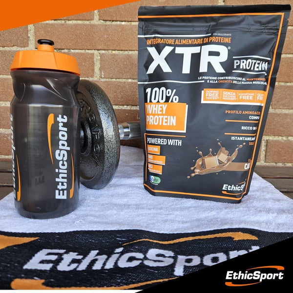 EthicSport - Proteine XTR - Busta da 900 g - Gusto: Cacao - Integratore alimentare di proteine 100% WHEY…