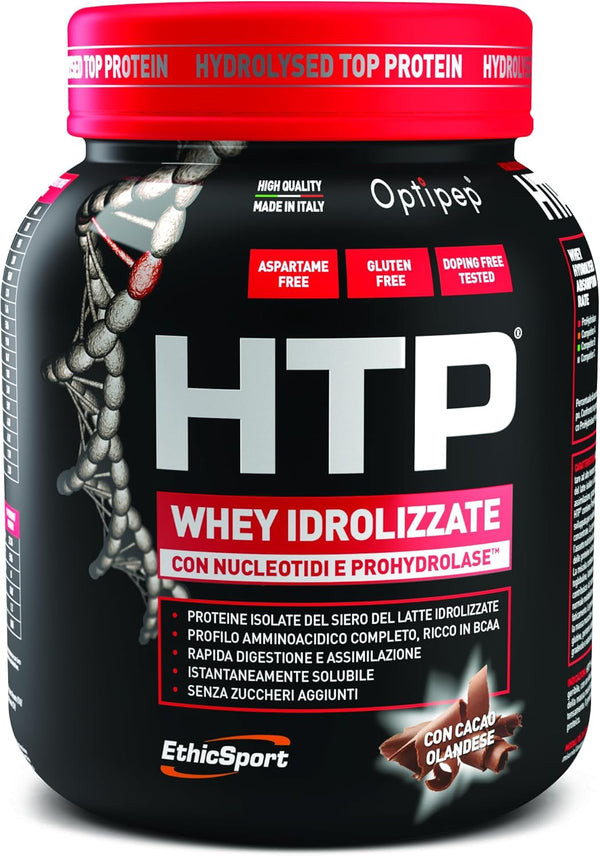 EthicSport - HTP - HYDROLYSED TOP PROTEIN - Barattolo da 750 g - Gusto: Cookies - Integratore alimentare di proteine del siero del latte isolate e idrolizzate, con nucleotidi e ProHydrolase®