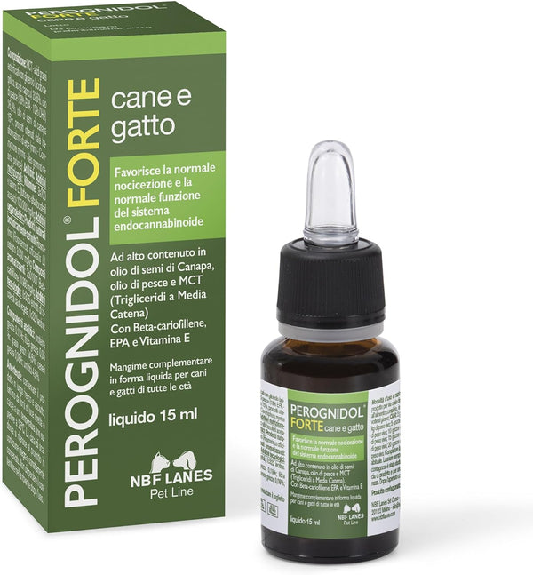 Perognidol FORTE Cane e Gatto, Gocce 15 ml, Favorisce la Normale Nocicezione e la Normale Funzione del Sistema Endocannabinoide