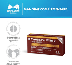 NBF Lanes | Carobin Pet Forte Cane Gatto, 30 Compresse Appetibili, Riduzione Disturbi Acuti dell’Assorbimento Intestinale, Diarree Acute, Convalescenza