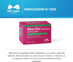 NBF Lanes | Ribes Pet Recovery Cane e Gatto, 60 Perle Appetibili, per la Normale Funzione della Barriera Cutanea