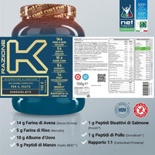 NET Integratori Farmacia RAZIONE K - 700g Cioccolato - Integratore Alimentare Di Proteine e Carboidrati, Ricco di BCAA e EAA Aminoacidi Essenziali, Promuove lo Sviluppo di Massa Muscolare Magra