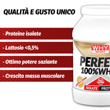 WHY SPORT PERFECT 100% WHEY - Proteine Whey - Proteine Isolate - Proteine in Polvere con Aminoacidi Essenziali per la Massa Muscolare - Gusto Cacao - 900 gr