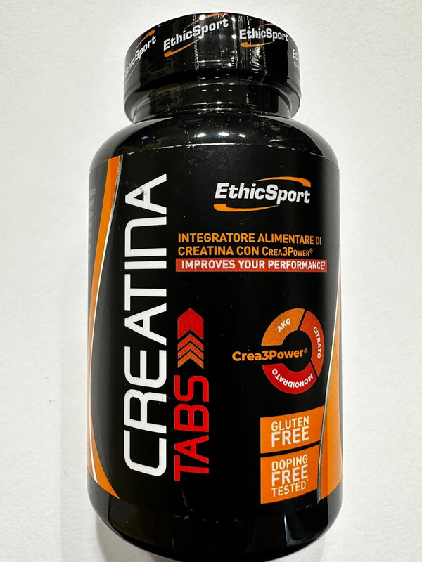 EthicSport - Creatina Tabs - Confezione da 120 x 1,43 g - Integratore alimentare di creatina, è in grado di incrementare le prestazioni fisiche in caso di attività ripetitive e di elevata intensità