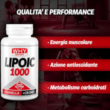 WHY SPORT LIPOIC 1000 - Acido Alfa Lipoico 1000 mg ad Alto Dosaggio - Integratore Alimentare con Cannella e Cromo - 60 Compresse