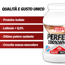WHY SPORT PERFECT 100% WHEY - Proteine Whey - Proteine Isolate - Proteine in Polvere con Aminoacidi Essenziali per la Massa Muscolare - Gusto Cioccolato al Latte - 900 gr